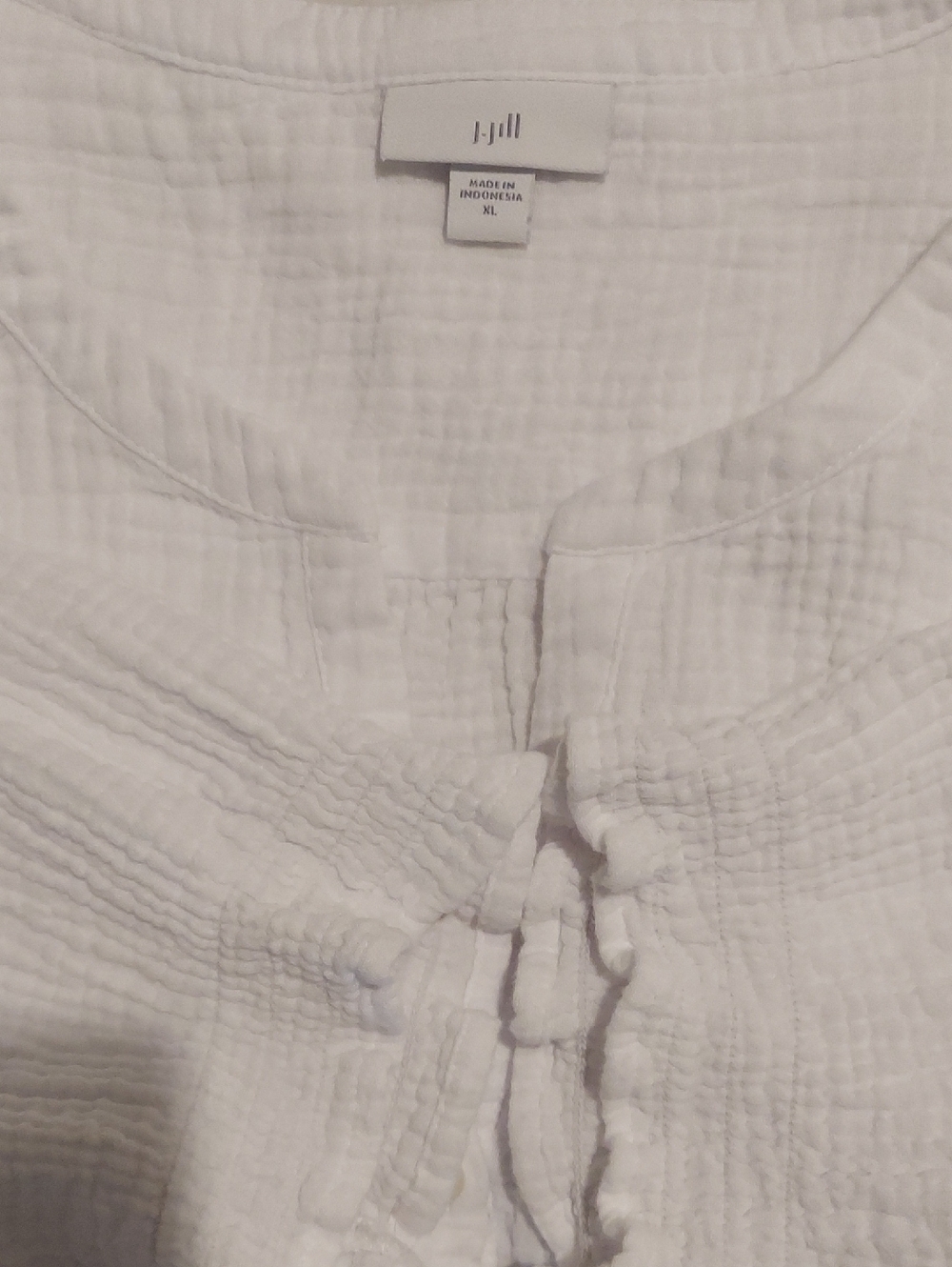 J. Jill White Textured Cotton Blouse